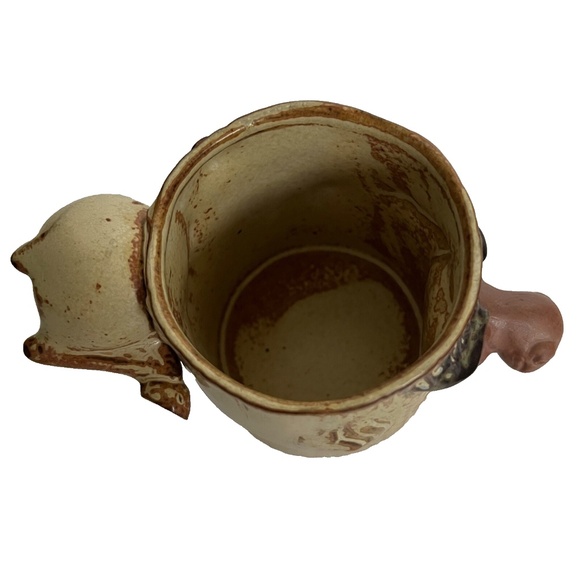 VTG Whimsical Mug Moose Stuck Through Tree 3D Figure Stoneware Coffee Tea Glacie - Picture 4 of 6